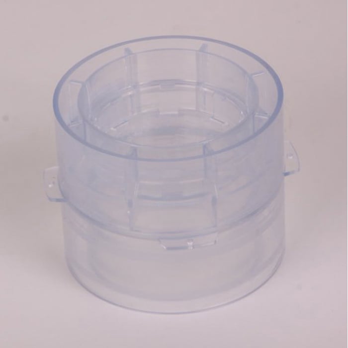 Pouralid 4in Pouradrain Masonry Surface Deck Drain Polly Resin Grate with Universal fit 3in to 4in Collar, Round, Clear  DC401