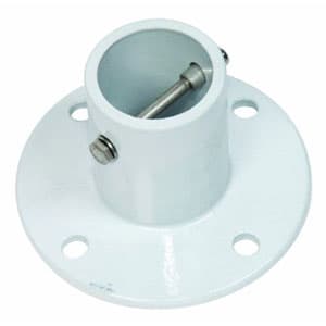 Perma-Cast 1.9in White Aluminum Deck Anchor Flange w/ Hardware, 4 Hole  