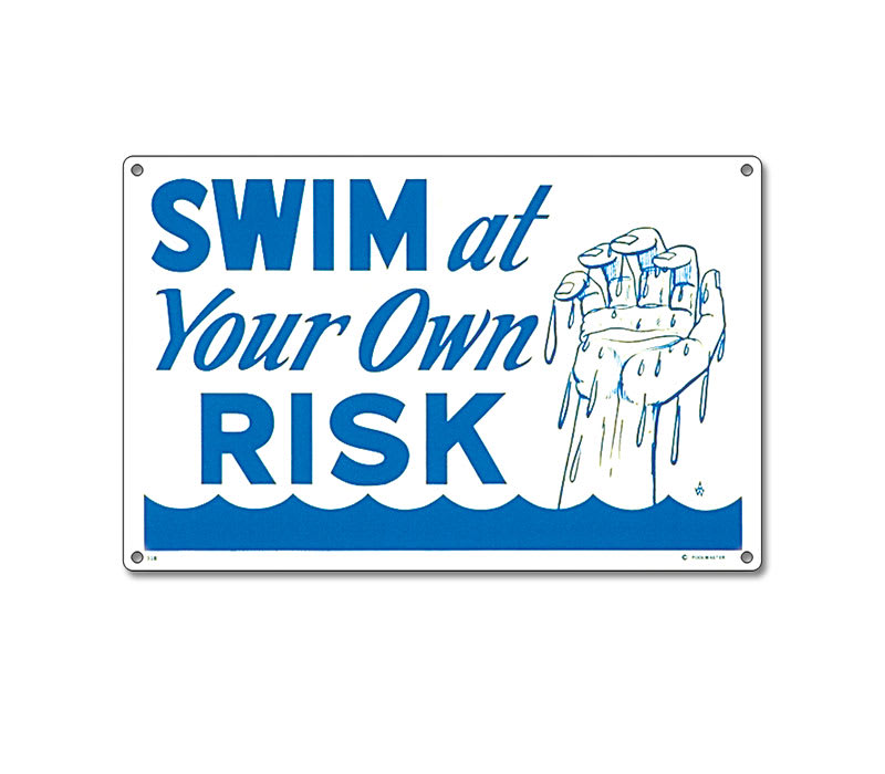 Poolmaster Sign Swim At Own Risk 18X12 - product image