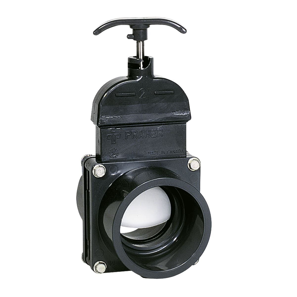 Praher 1 �" Knife Gate Valve 1 �"  Mpt X 1 �   Barb - White - product image
