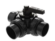 Praher 1-1/2"-2" High Heat 3 Port CPVC Valve W/Union Socket - product image