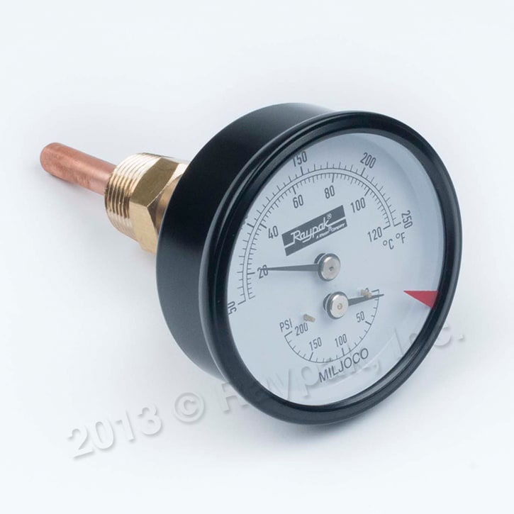 Raypak Temp & Pressuregauge 0-200  