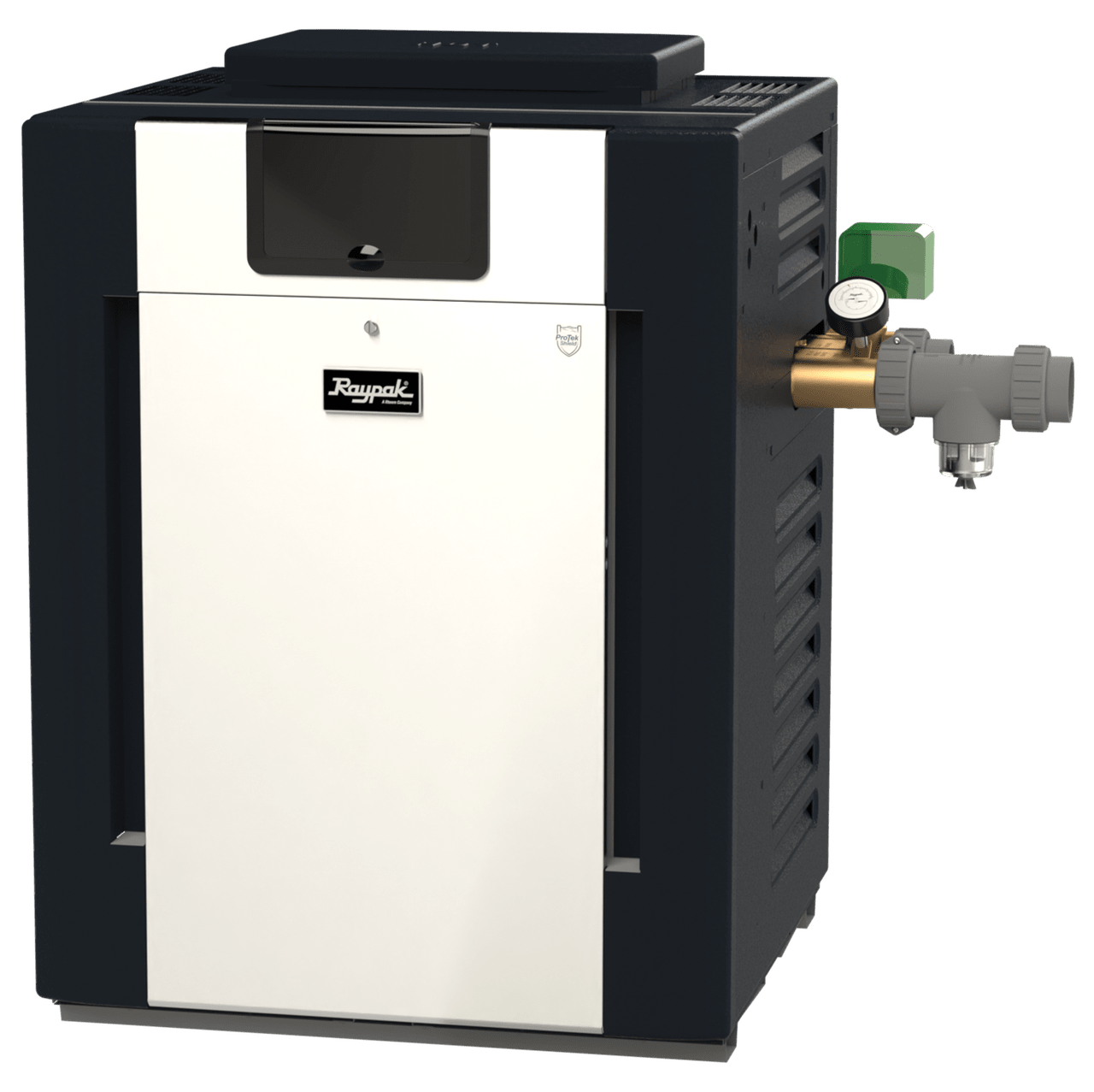 Raypak B-R408-EP-X #57 Professional ASME Propane Gas Heater, 399K BTU, 2in Bronze Headers, Cupro-Nickel Exchanger, 274 lbs  