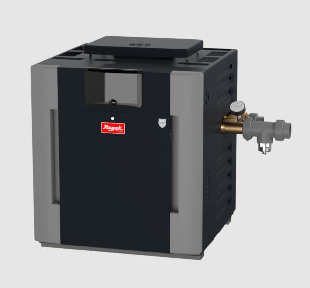 Raypak B-R207A-EN-X #26 Digital Low NOx ASME Natural Gas Heater, 199.5K BTU, Cupro-Nickel Exchanger, 193 lbs, 2” Bronze Headers, ProTek Shield 017709 image 3