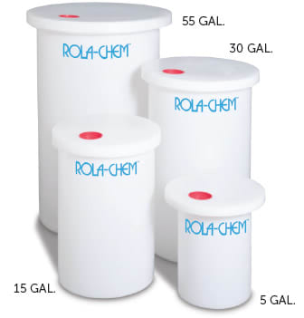 Rolachem 30 Gallon Tank W/Cover And Cap Plug   