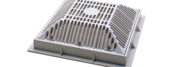 Waterway 8in Tru Flo Drain Cover & Frame, Round, White  