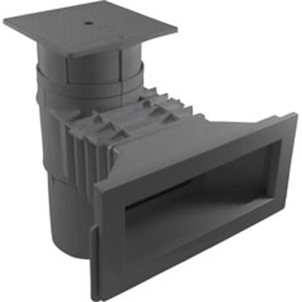 Hayward Vinyl/Fiberglass Auto-Skim Series Wide Track Skimmer w/Outside Mount, 1-1/2in FIP without Main Drain, 9-1/4” Throat Length, Square Lid, Dark G