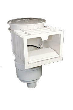 Waterway Renegade Gunite Skimmer, 2 Port, Round Lid, 2in Socket (2-1/2in Spigot), White  