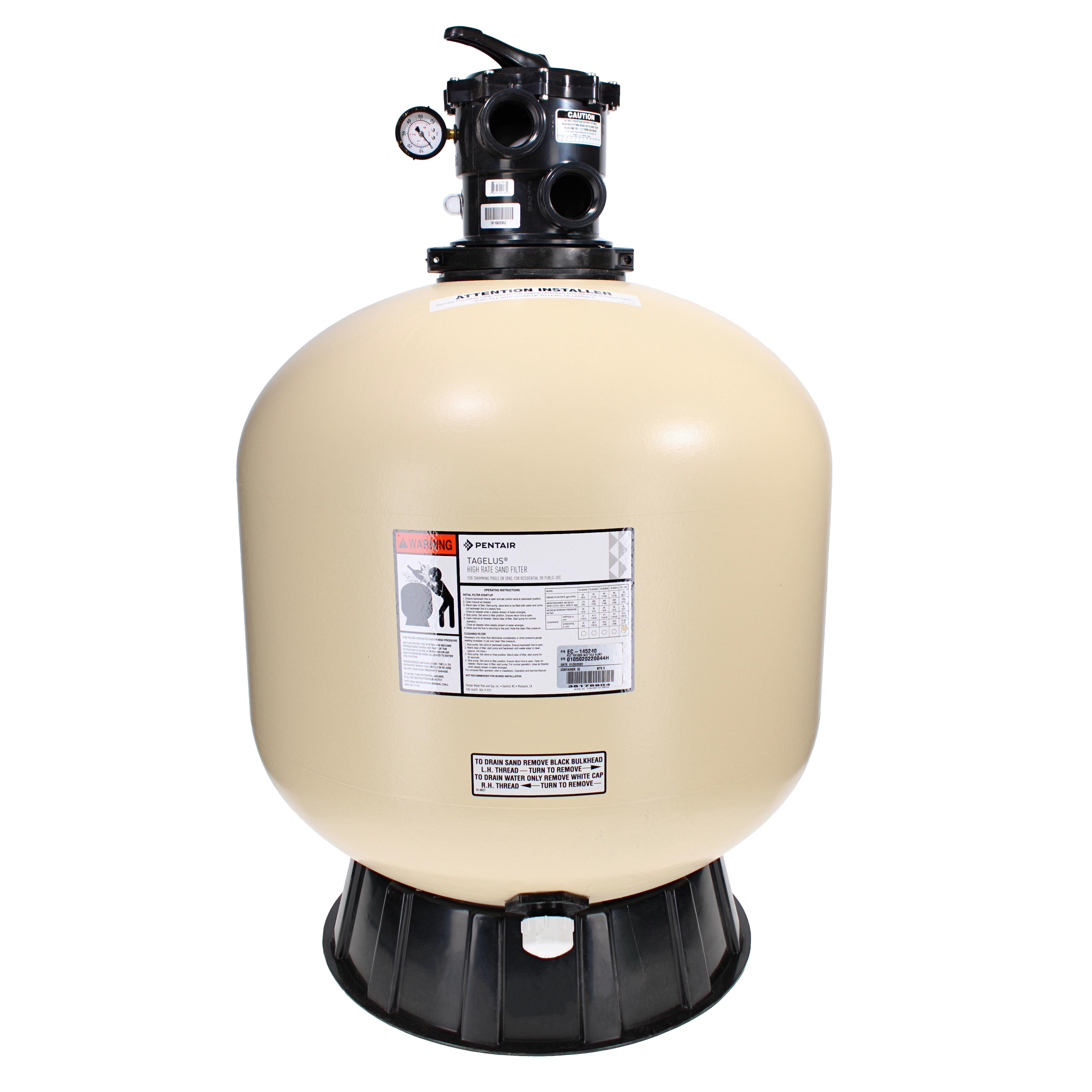 Pentair Tagelus TA 100D Top Mount Sand Filter, 4.9 sq-ft | EC-145240 - product image