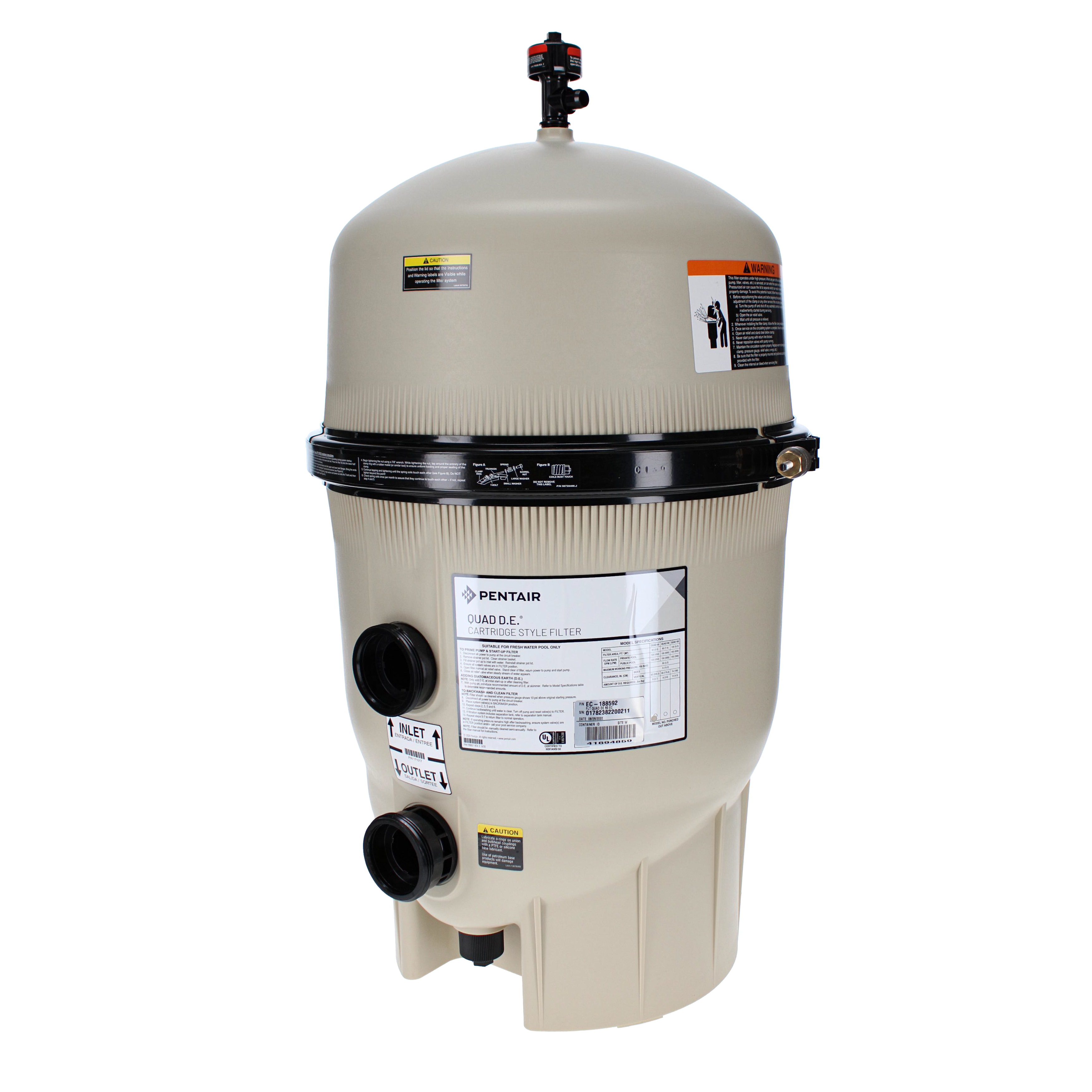 Pentair 60 sq ft Quad DE Cartridge Style Filter - product image