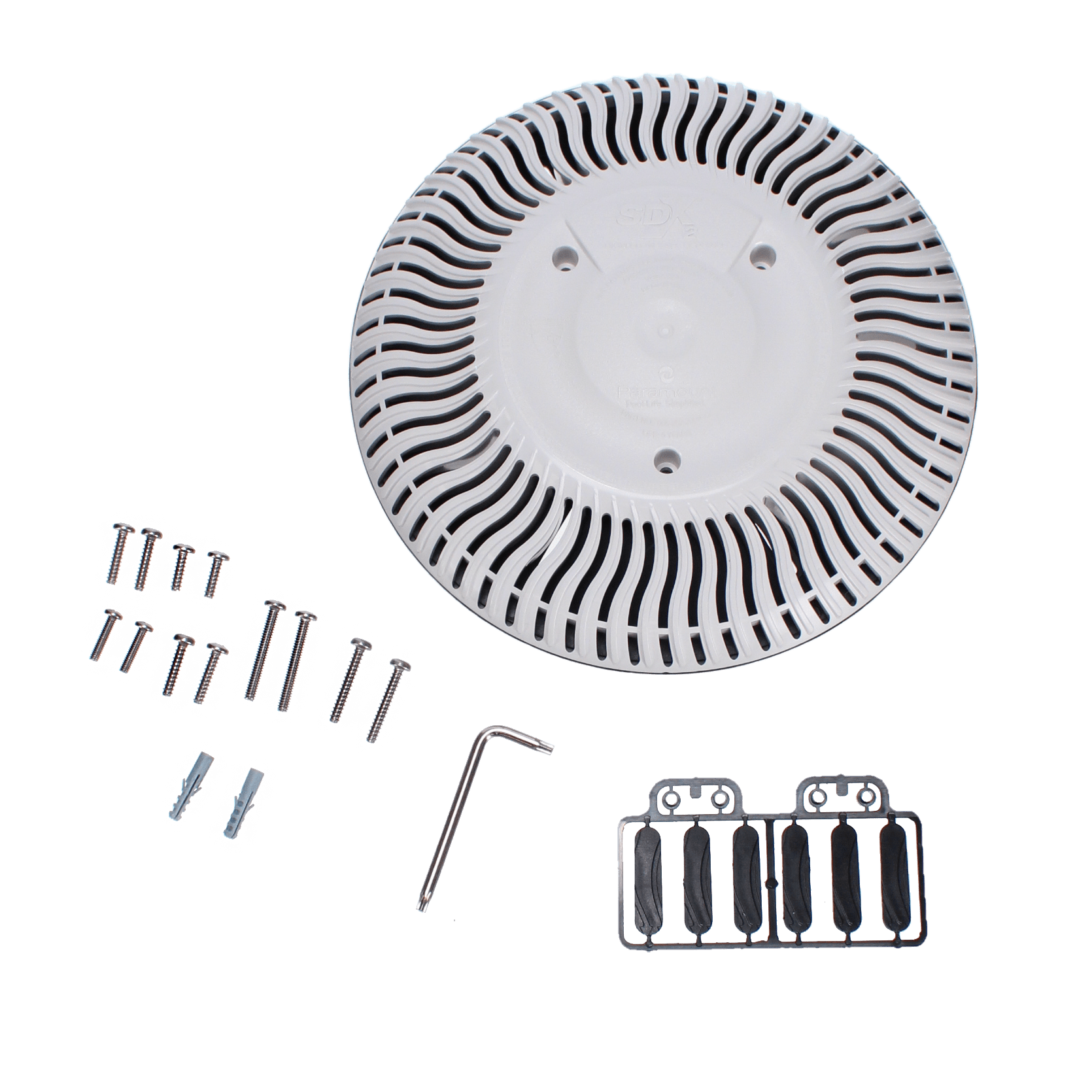 Paramount SDX2 Retro High Flow Safety Single Drain, Adaptable Back Plate, Round, White, Concrete  