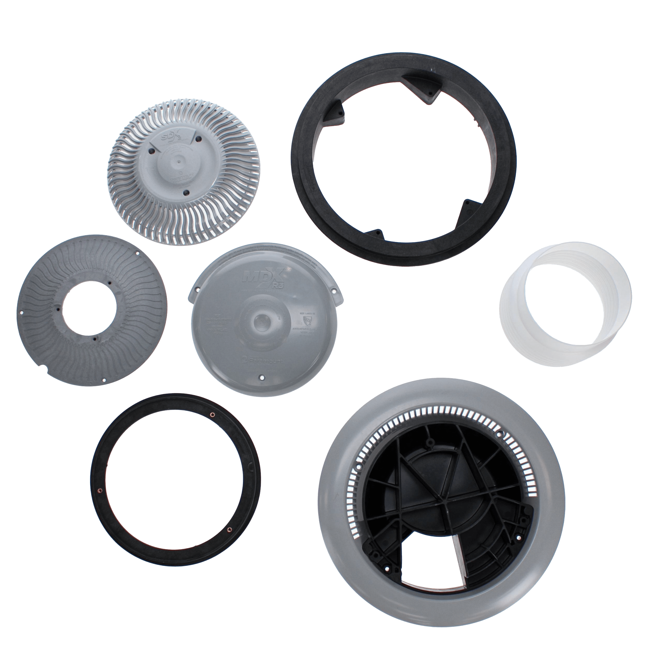 Paramount Heads & Collars Mdx-R3 Concrete Debris Drain W/O Sump Concrete Pools - Light Gray image 2