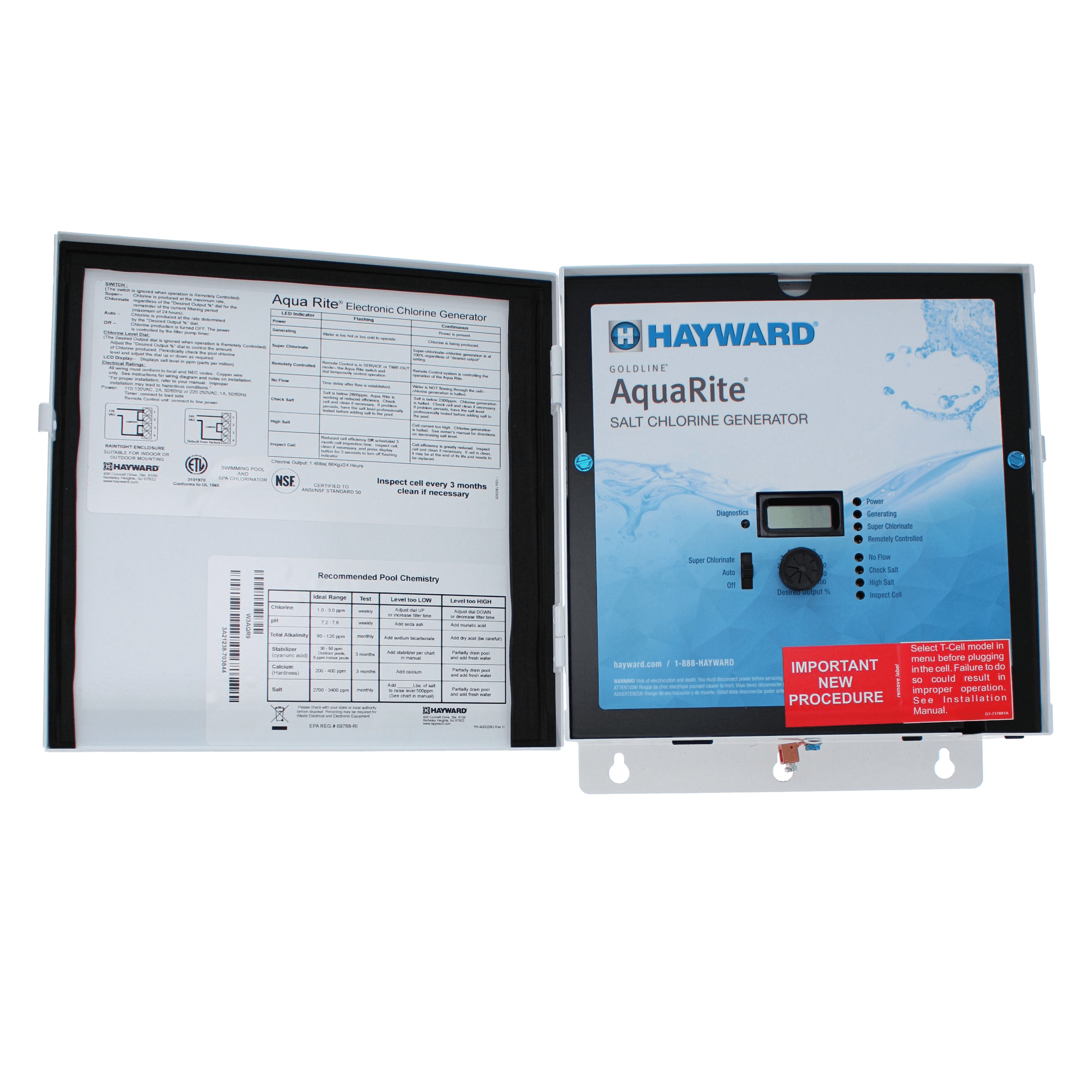 Hayward AquaRite Salt Chlorinator w/TurboCell 25,000 gal W3AQR9 - product image