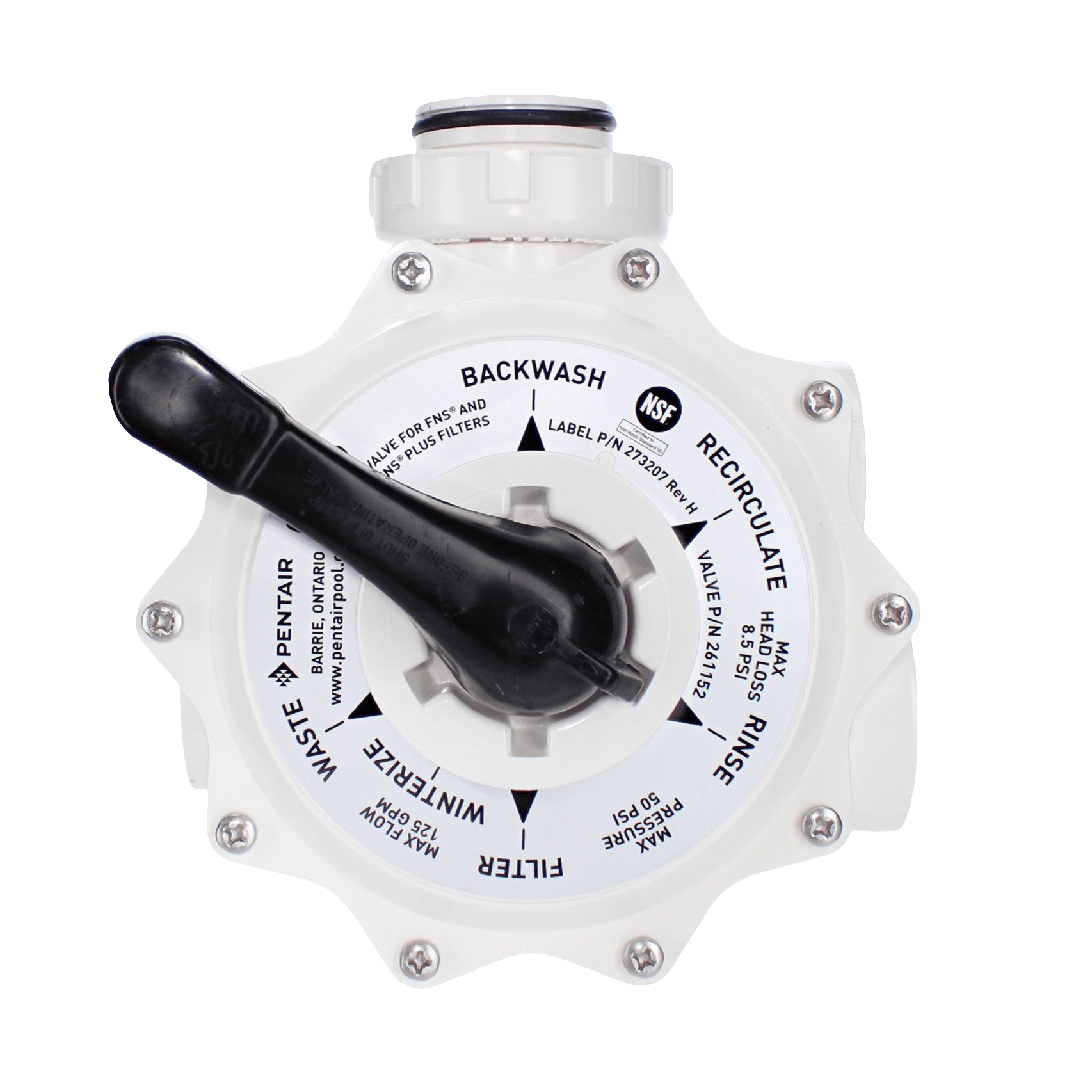 Pentair DE Multiport Valve, 2in Side Mount  