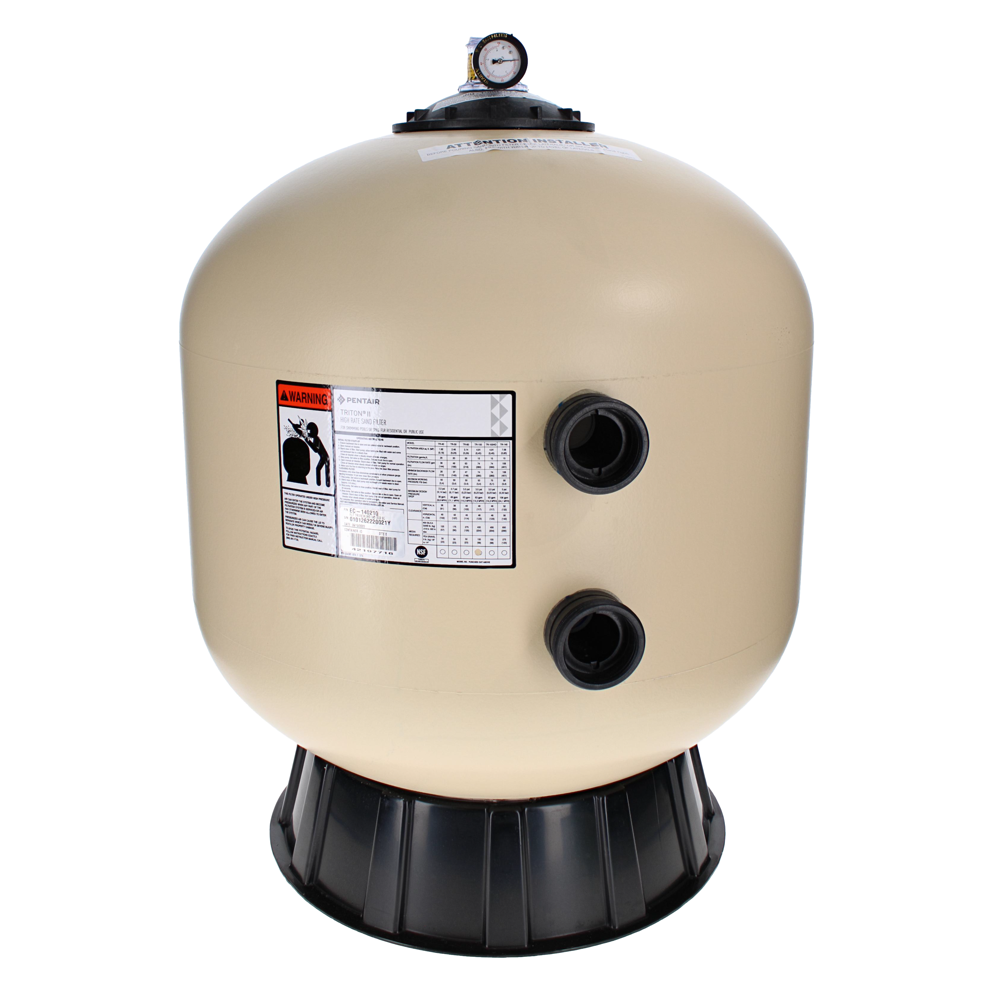 Pentair Triton II TR100 Sand Filter 30" Side Mount w/o Valve | EC-140210 - product image
