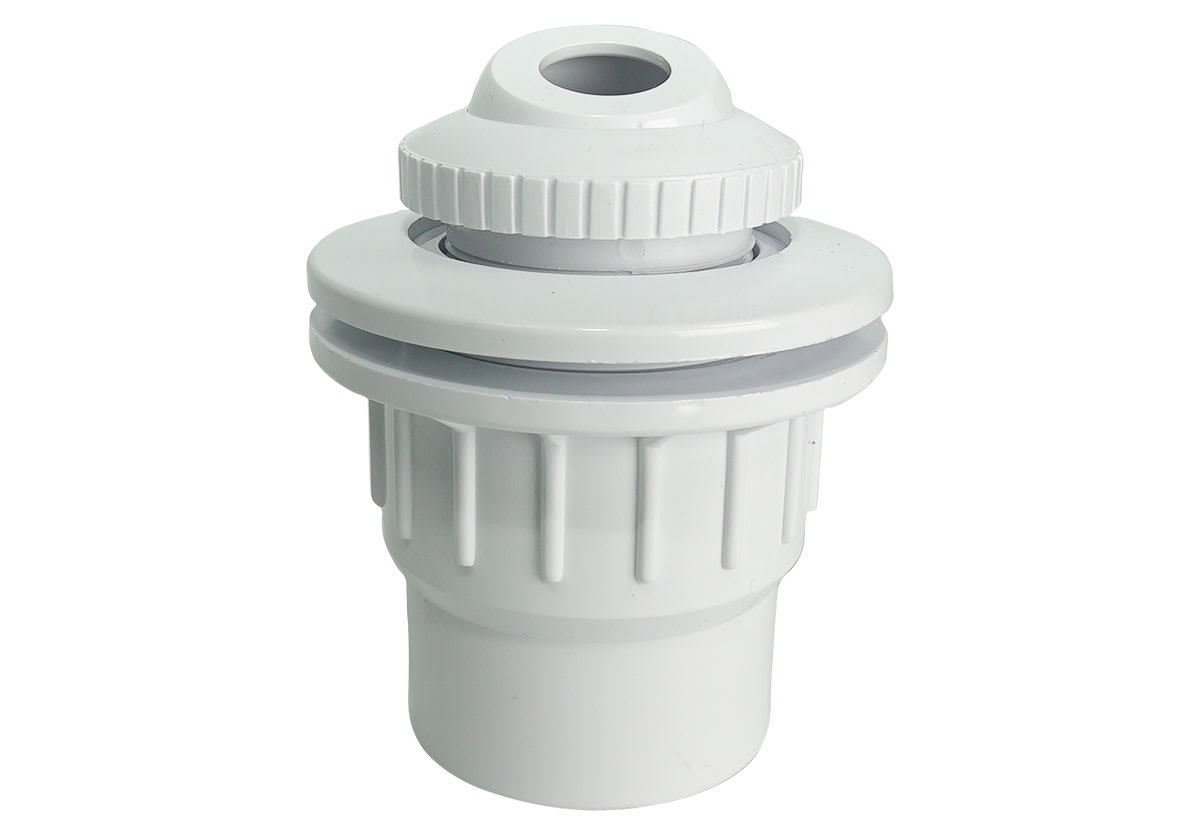 Cmp Fiberglass Inlet Fitting 1 �" S X 2" Spig With � Eyeball - White | 25523-500-200 image 2