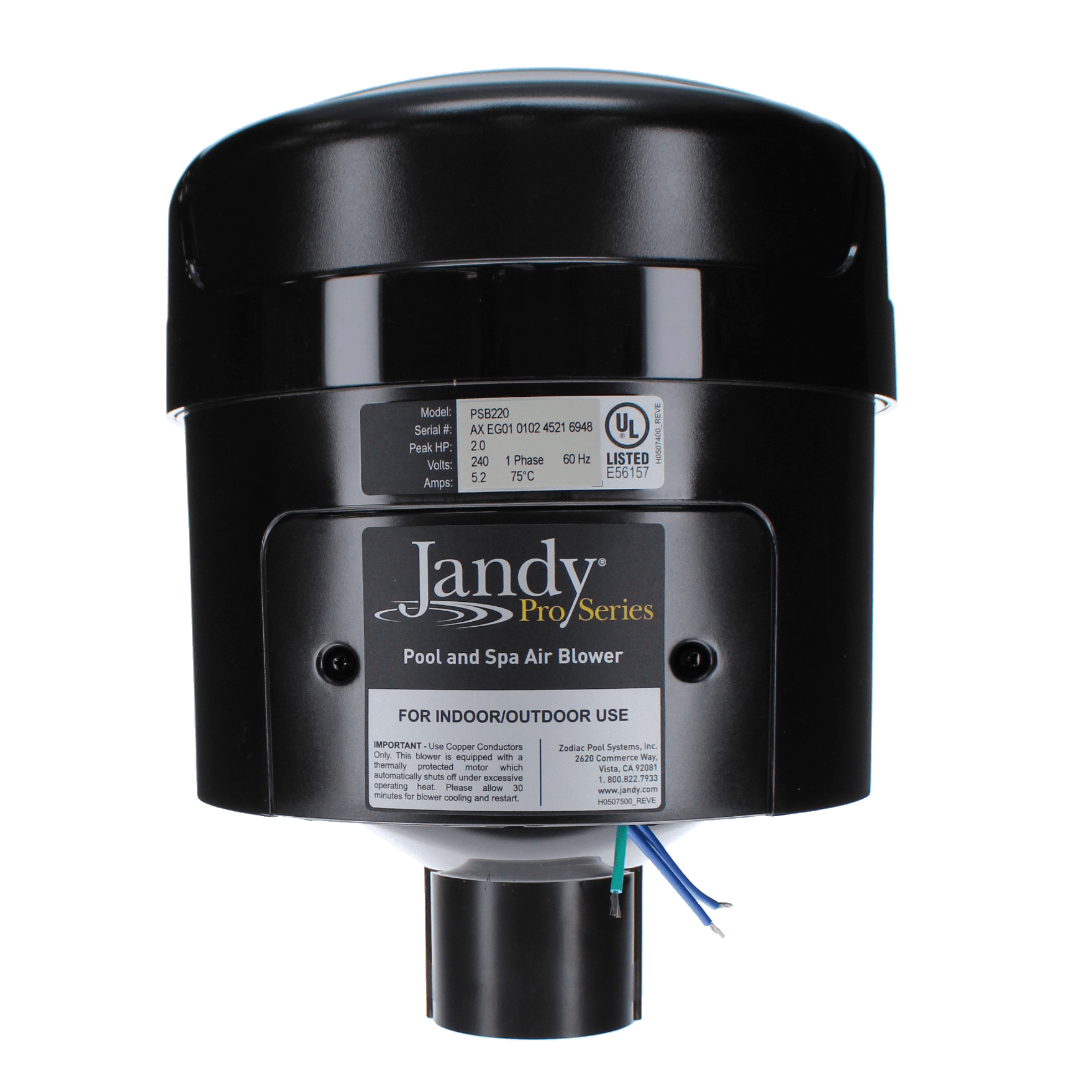 Jandy Pro Series Blower, 2 Hp, 240V  