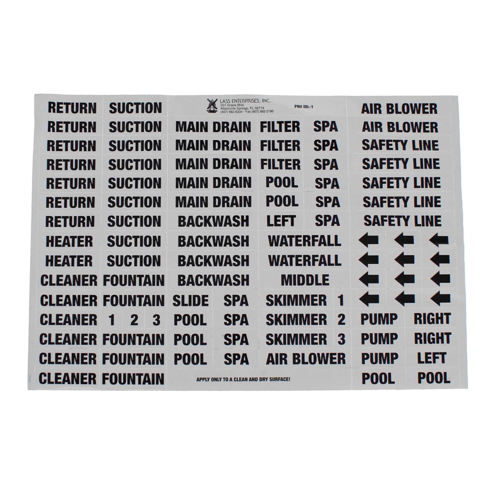 Lass Equipment Id Label, Black Print - product image