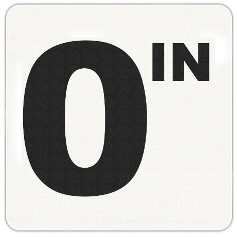 Inlays 0 w/" Depth Marker-Vinyl 6" Black/White Skid Resistant Vinyl 0" Stickon 6" x 6" 4" Letters | V620500 - product image