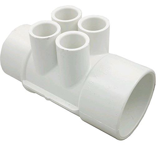 Manifold 2"Spg x 2"S x (4)1/2" Ports -White | 672-4250