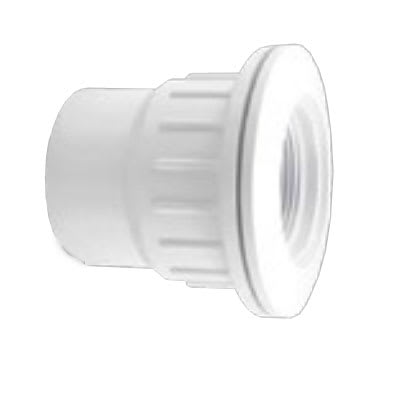 CMP Fiberglass Wall Fitting, 1-1/2in Socket x 2in Spigot, 1-1/2in FIP, White  