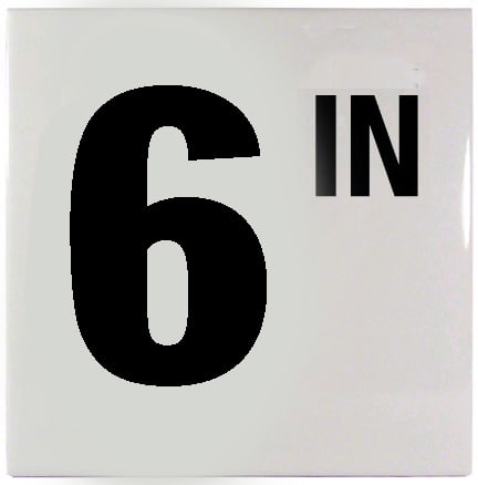 6In Sm Inlays 6 W/In Depth Marker-Ceramic Blk/White Smooth 6" - product image