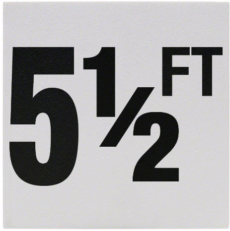 5-1/2Ft Sr Inlays 5-1/2 W/Ft Depth Marker-Ceramic Blk/White Skid Resistant 6" Depth Marker 5-1/2 Ft Skid Resistant 6In X 6In Ceramic - product image