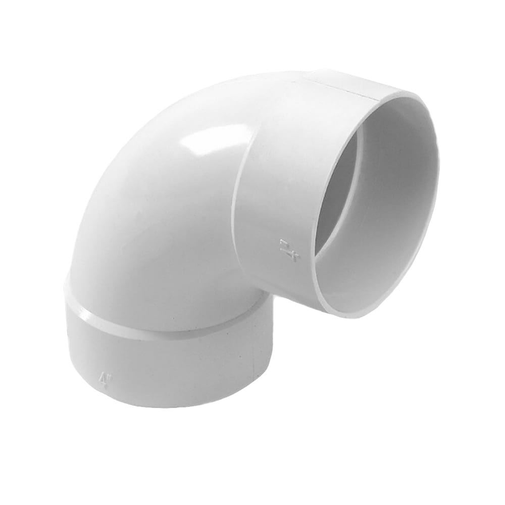NDS Elbow, Hub White PVC 90° Solvent Weld