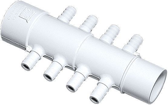 Waterway 1"[S] x 1" [Spigot] X [8] 3/8 Rb Barbs | 672-4340