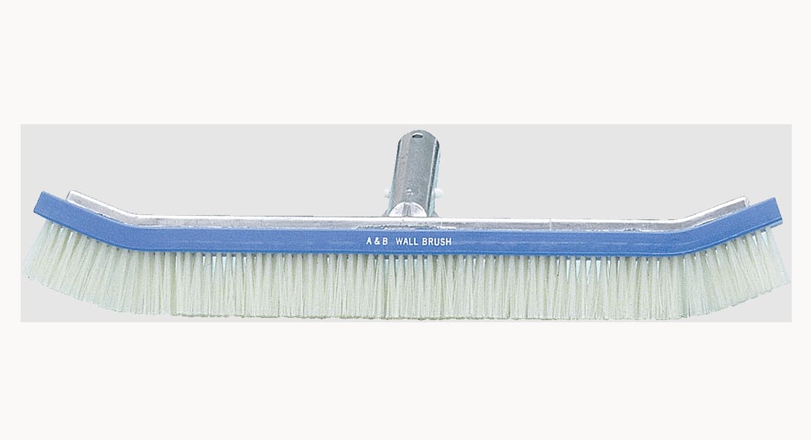 A&B Brush Curved Standard Wall White Pvc Bristle, 18in  
