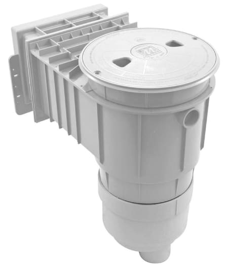 Waterway Renegade Standard 1-Piece Fiberglass Only Skimmer, 2in Socket, Round Lid, White  