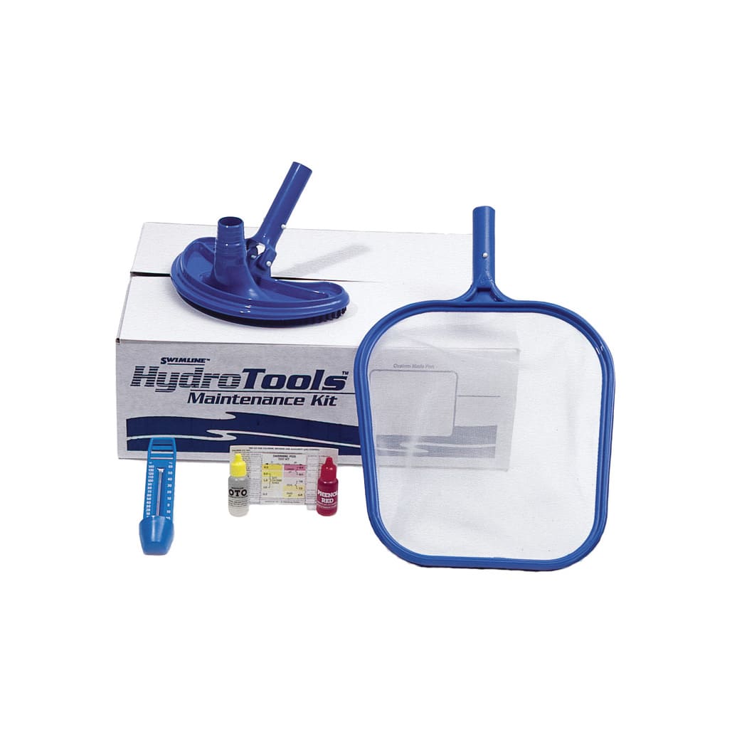 Swimline Basic Maintenance Kit Includes: Vac Head With Handle, Dual Test Kit, Leaf Skimmer And Thermometer - product image