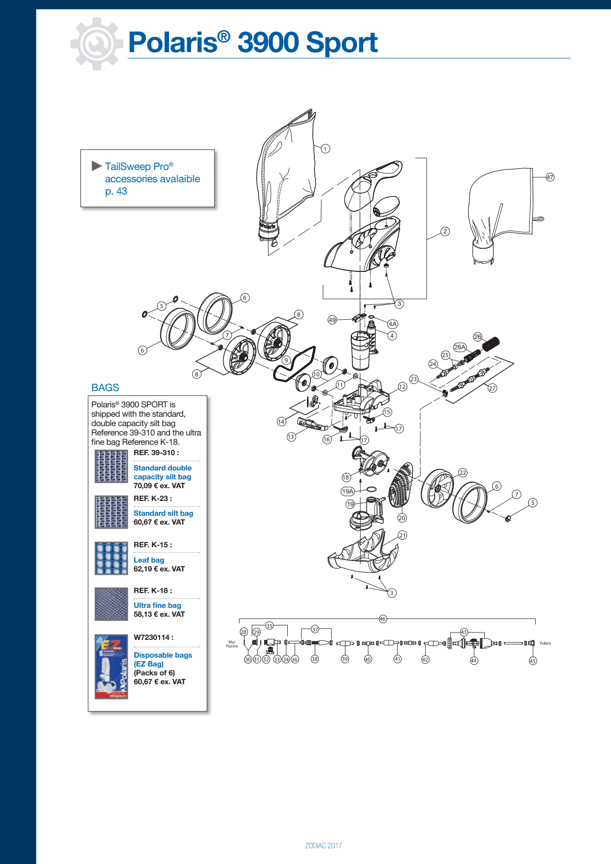 Polaris 3900 Sport Feed Hose Connector, White | 48-140 - product image