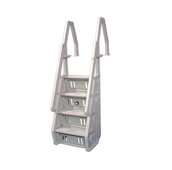 VINYL WORKS 24DROP-IN POOL STEP IN TAUPE- ADJUSTABLE FROM 46  TO 60  DECK HEIGHTS. COMES WITH 2 SETS OF DECK-MOUNTED FLANGES. - product image