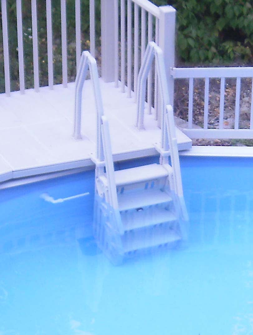 VINYL WORKS 24DROP-IN POOL STEP IN TAUPE- ADJUSTABLE FROM 46  TO 60  DECK HEIGHTS. COMES WITH 2 SETS OF DECK-MOUNTED FLANGES. image 2