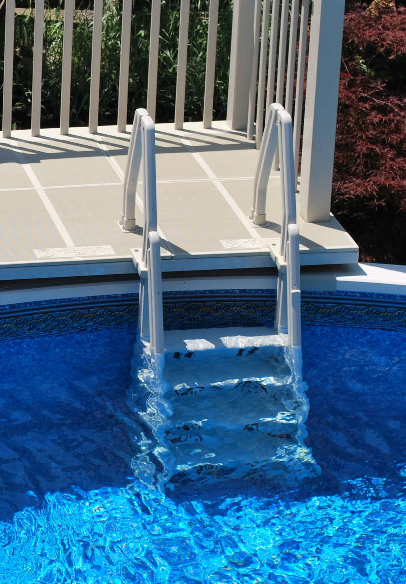VINYL WORKS 24DROP-IN POOL STEP IN TAUPE- ADJUSTABLE FROM 46  TO 60  DECK HEIGHTS. COMES WITH 2 SETS OF DECK-MOUNTED FLANGES. image 4