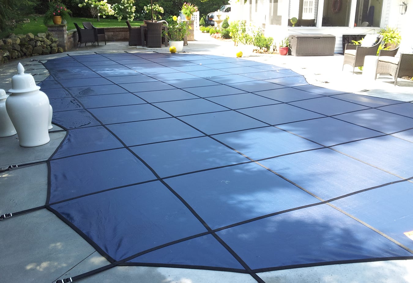 GLI 18' x 36' Rectangle Mesh Safety Cover w/ 4' x 8' CES, Blue | 20-1836RE-CES48-SAP-BLU image 3