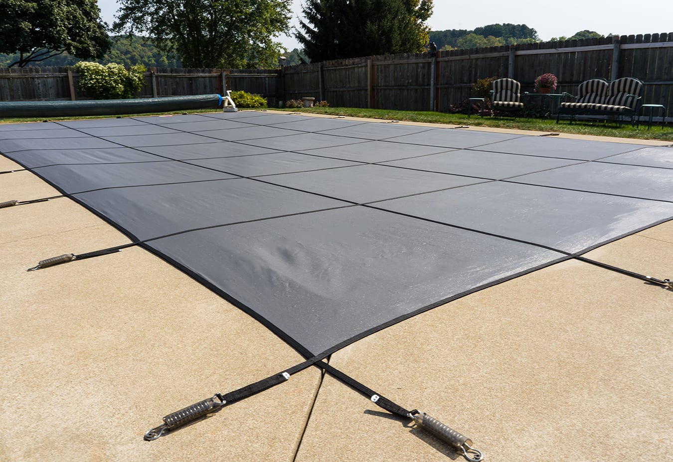 GLI Mesh Safety Cover 20' x 40' Rectangle, Gray image 3
