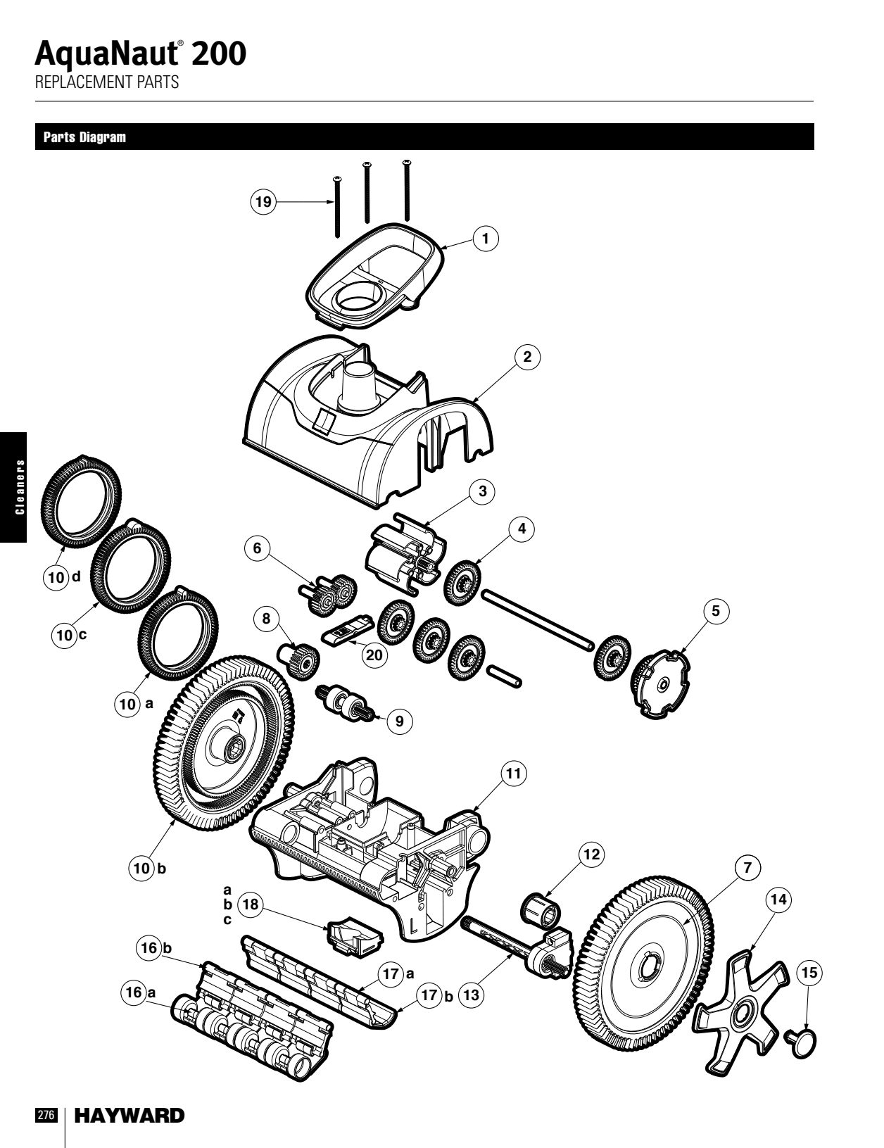 HAYWARD LOWER BODY 2 WHEEL BK