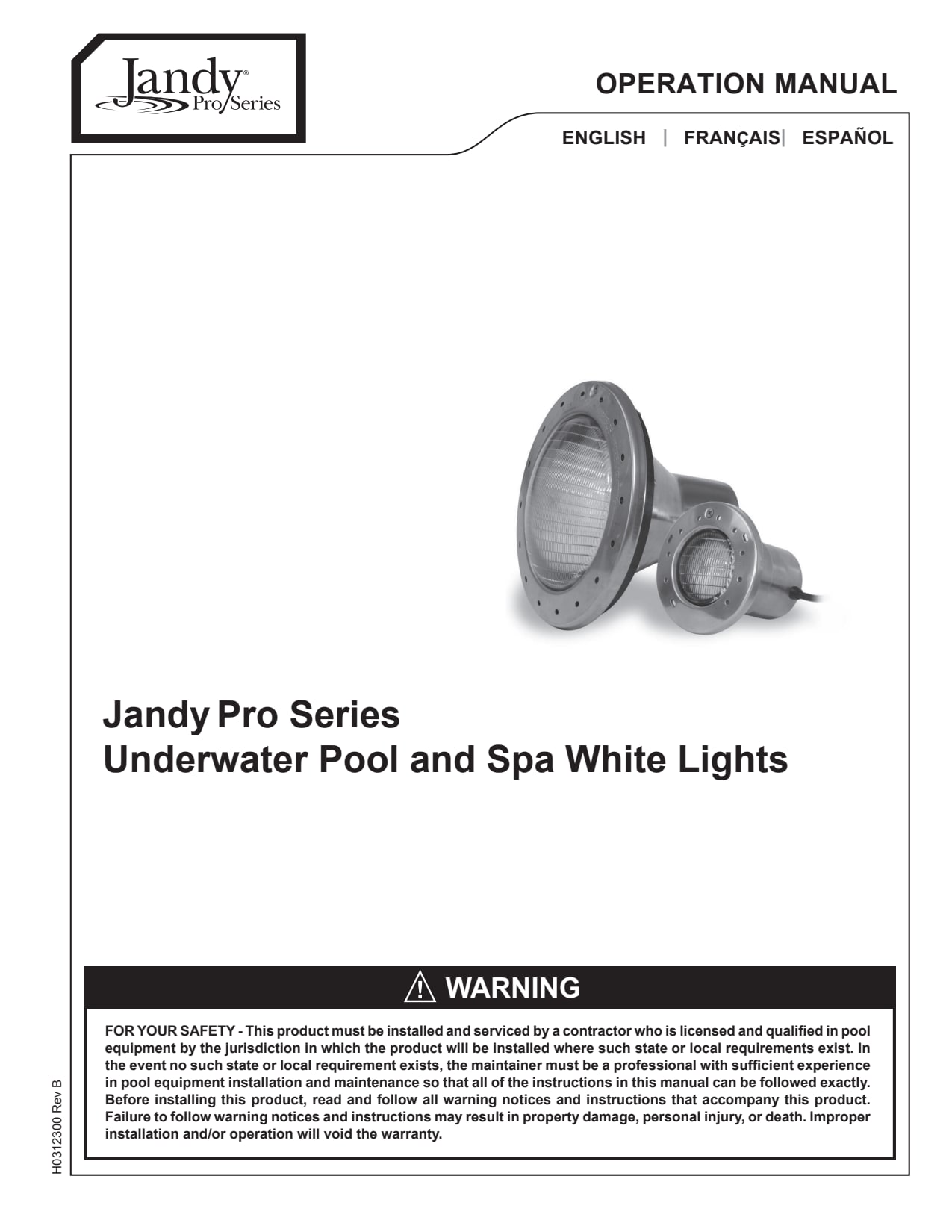 JANDY SS FACE RING, WHITE SPA LIGHT SPA LIGHT REPLACEMENT KIT - product image