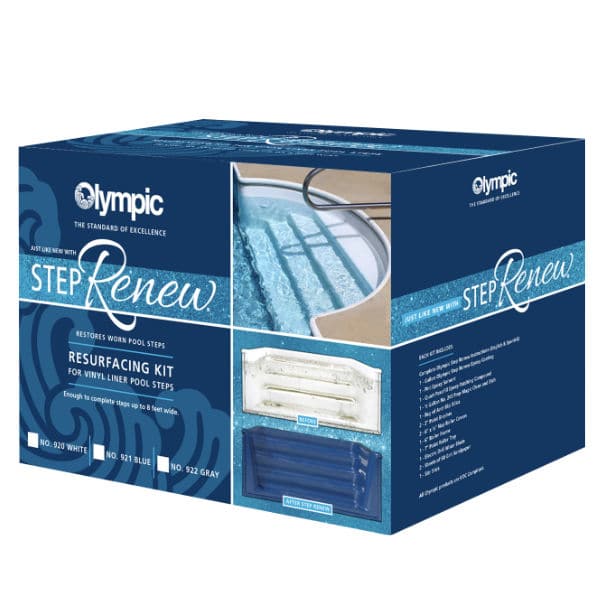 Olympic 921 Step Renew Kit Blue Finish Includes Tools  Cleaner  And Coating To Resurface Plastic And Fiberglass Steps For Vinyl Liner Pools Up To 8 Ft Wide - product image
