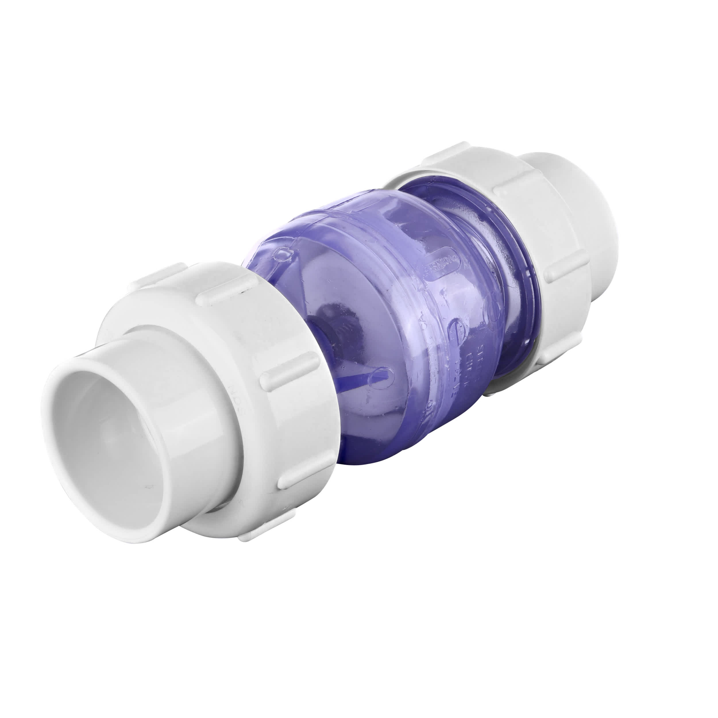 1-1/2" Flo Control Clear PVC Spring Check Vlv. True Union - product image