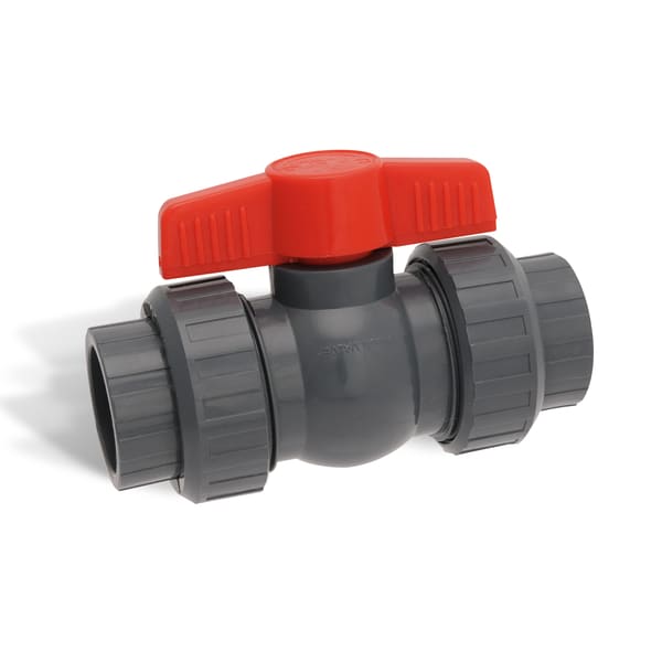 Hayward QTA 3/4in True Union Compact PVC Ball Valve, Gray  