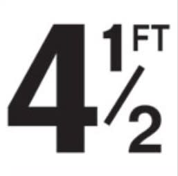 4-1/2Ft Sm Inlays 4-1/2 W/Ft Depth Marker-Ceramic Blk/White Smooth 6" Depth Marker 4-1/2 Ft Smooth Surface 6In X 6In Ceramic - product image