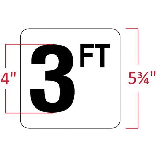 4-1/2Ft Sm Inlays 4-1/2 W/Ft Depth Marker-Ceramic Blk/White Smooth 6" Depth Marker 4-1/2 Ft Smooth Surface 6In X 6In Ceramic image 2