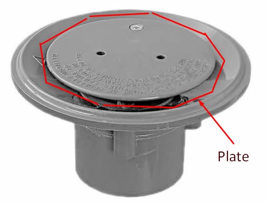Pentair 08417-0005B Floor Inlet Plate - Gray | 08417-0005B - product image