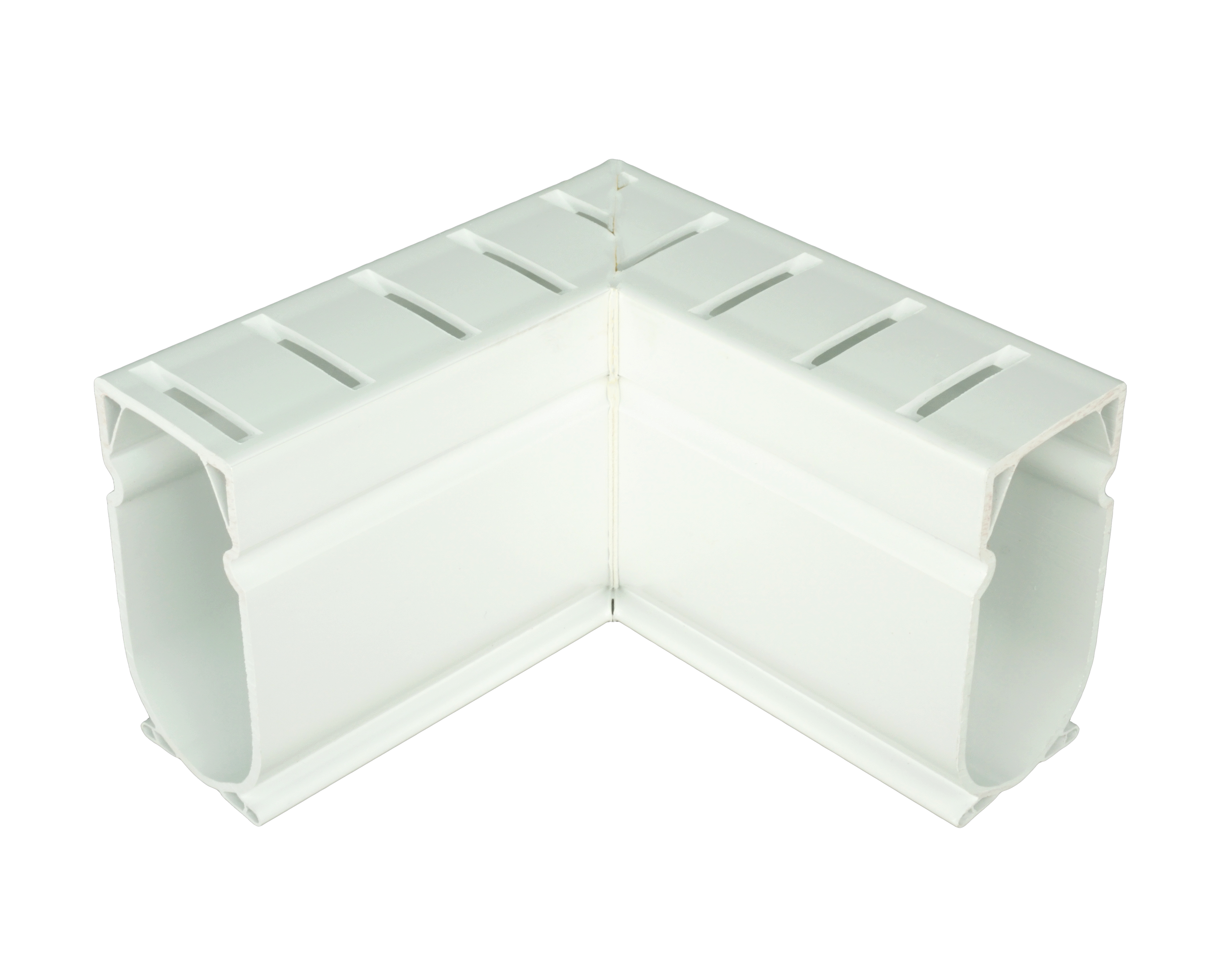STEGMEIER 90 DEGREE ANGLE DECK DRAIN WHITE (10/CTN) - product image