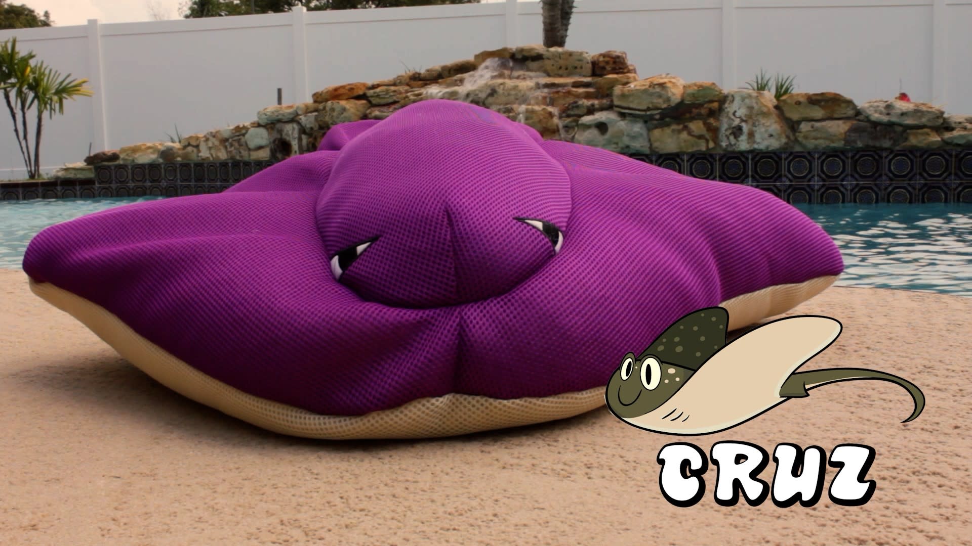 Main Access Seaside Rider Cruz Stingray Floating Stuffed Animal - Purple With Tan image 2