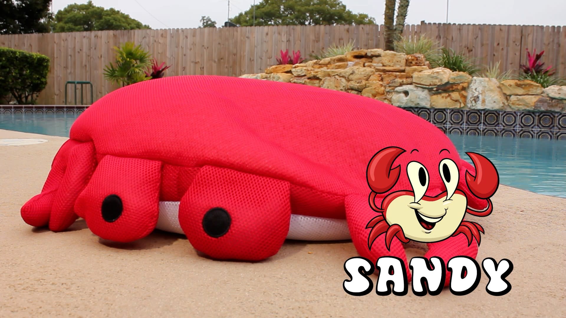 Main Access Seaside Rider Sandy Crab Floating Stuffed Animal - Red With White image 3
