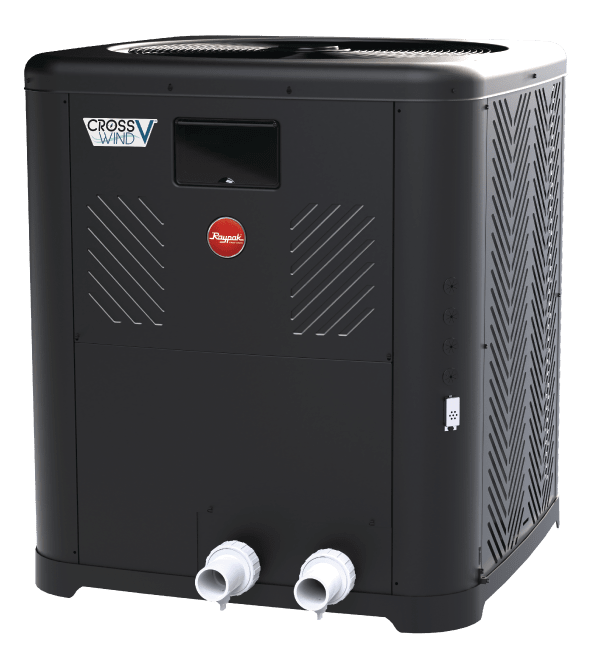 Raypak Crosswind V 6550 Deluxe Heat Pump, 115K BTU, 5.4kW, 268 lbs, 208-230VAC, 1-Ph, 60 Hz, R-410A Refrigerant  TWPH6550EHC08